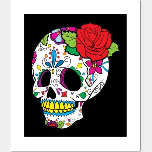 skull decorated by hand for the day of the dead Posters and Art